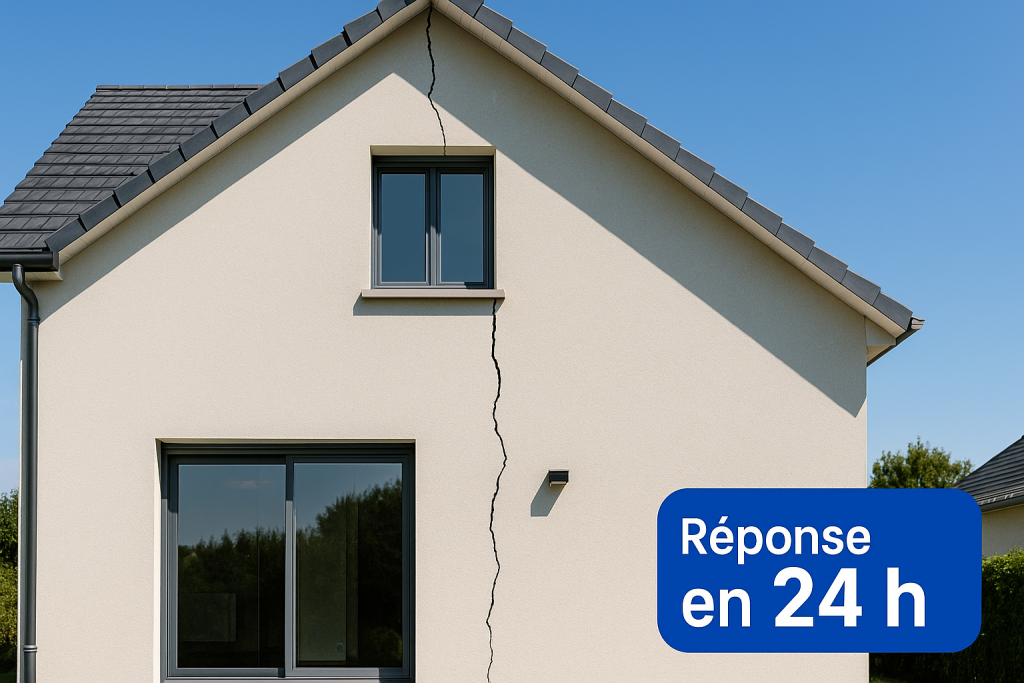 Fissure verticale sur façade de maison – expertise vice caché